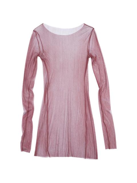 T de Tul sheer long-sleeve top