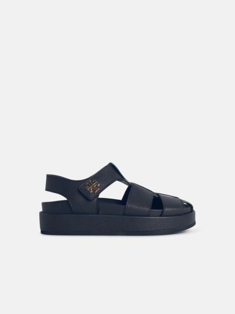 'KIRA FISHERMAN SPORT' BLACK LEATHER SANDALS