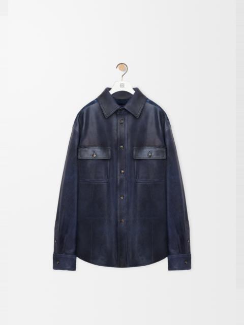 Overshirt in nappa lambskin and cotton