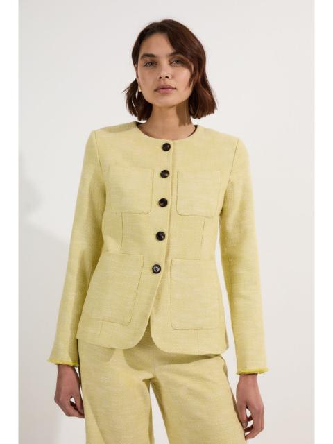 Spring Tweed Tailored Pocket Front Tailored Blazer