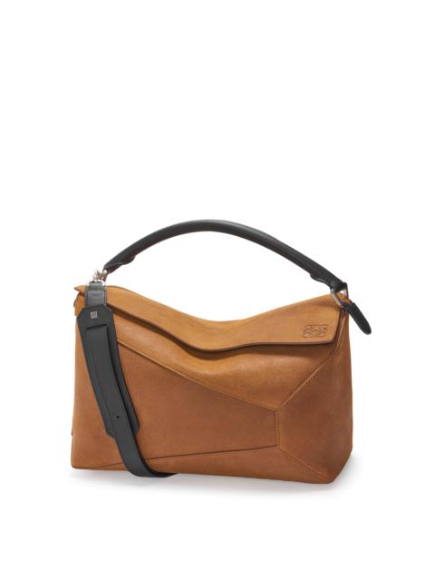 Large Puzzle bag in pressed suede