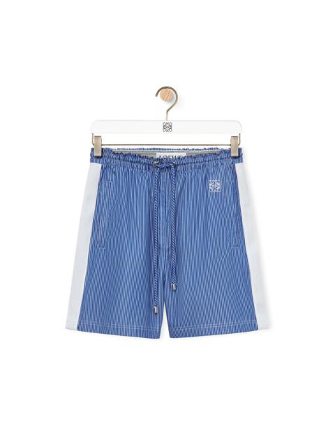 Striped shorts in cotton poplin
