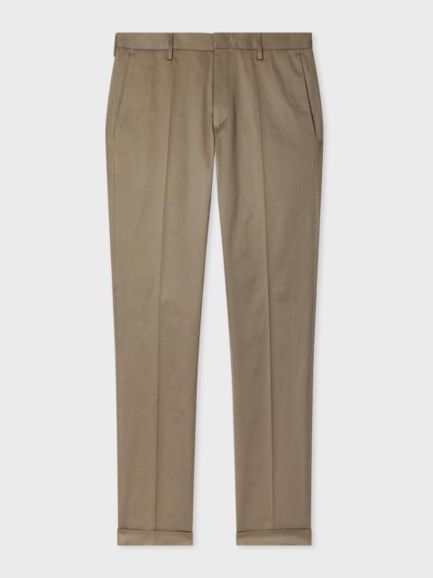 Slim-Fit Grey Cotton-Stretch Chinos