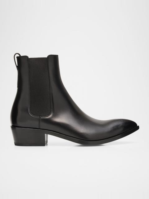 Men's Burnished Leather Chelsea Boots