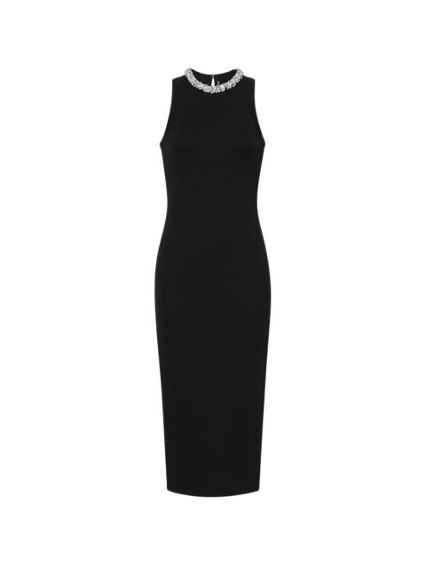 JORDYN EMBELLISHED-COLLAR MIDI DRESS