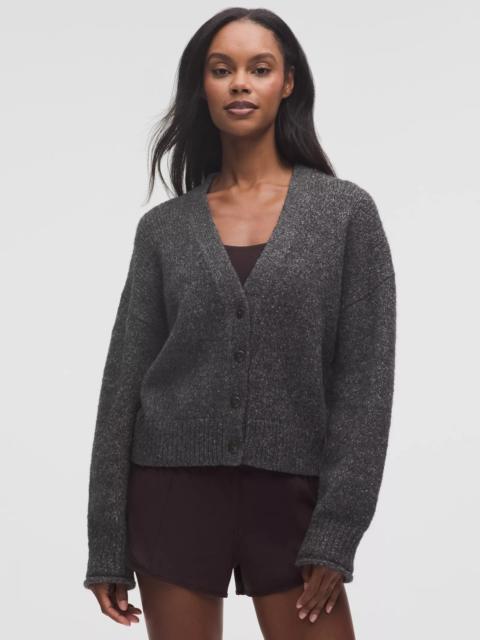 Wool-Blend Button-Up Cardigan