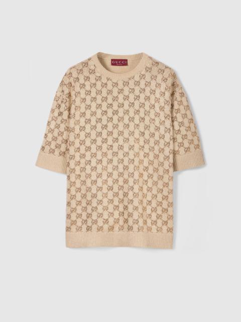 Wool cashmere sweater with crystals