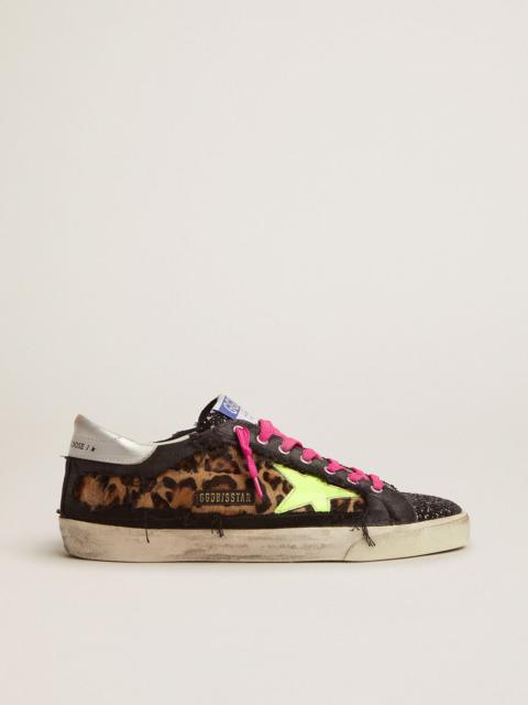 Super-Star sneakers in leopard-print pony skin and black canvas