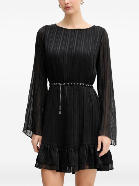 pleated mini dress
