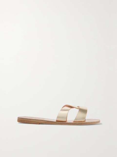 Desmos Cutout Metallic Leather Slides