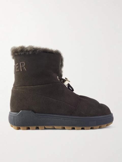 Chamonix Embroidered Shearling-lined Suede Ankle Boots