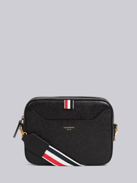 Pebble Grain Leather Stripe Strap Small Camera Bag