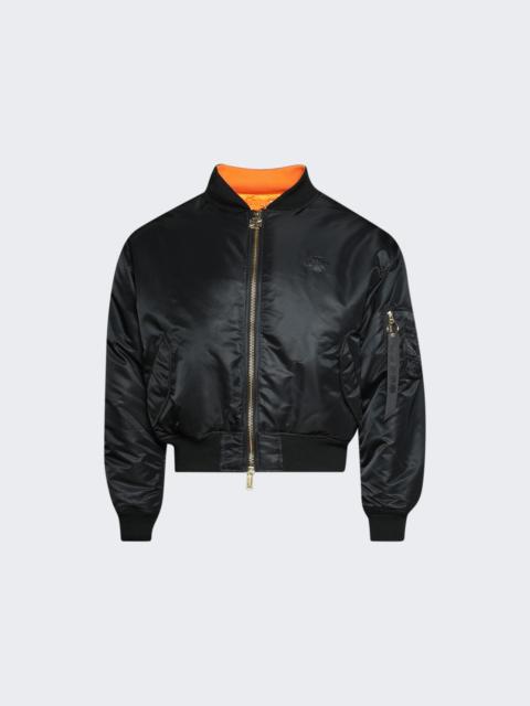 Leather Crosses Bomber Jacket Black