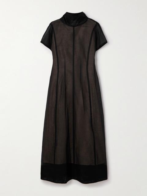 Scarf-effect Cotton-organza Midi Dress