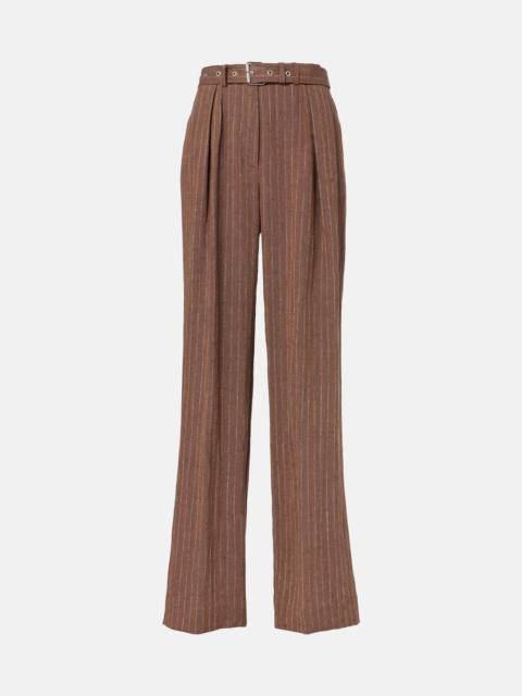 Linen-blend wide-leg pants
