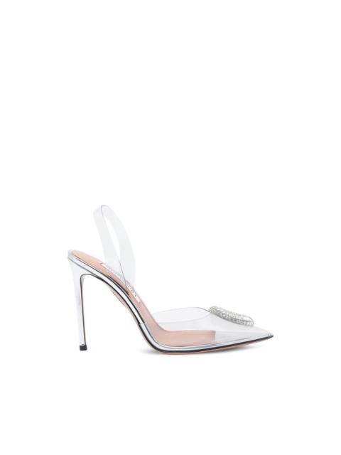 120mm crystal-embellished slingback pumps