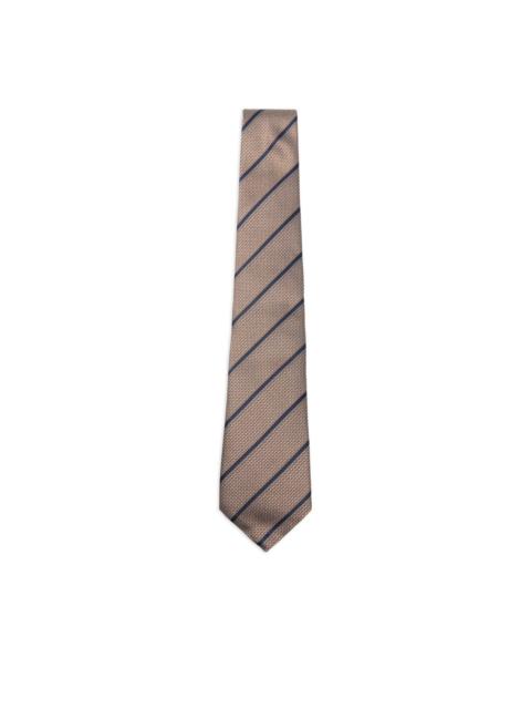 striped-pattern silk tie