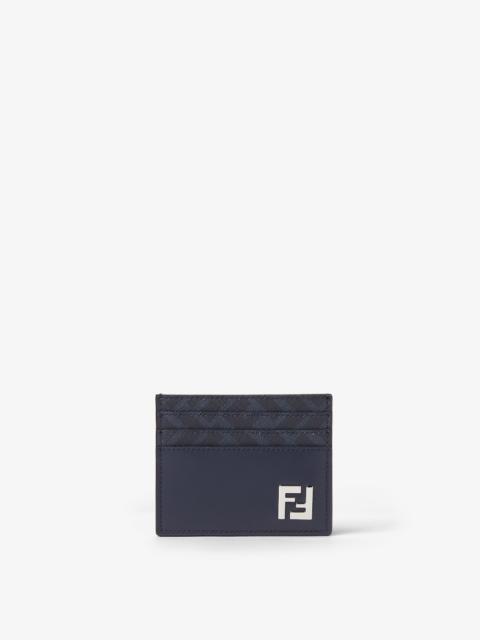 FF Squared Card Holder Dark blue leather and FF Canvas card holder