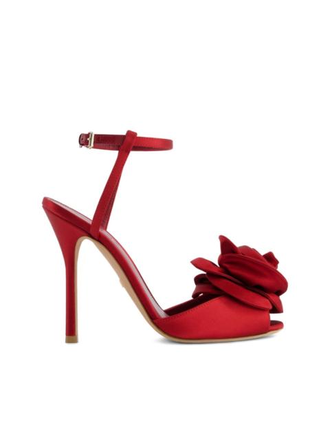 110mm satin rose-embellished sandals