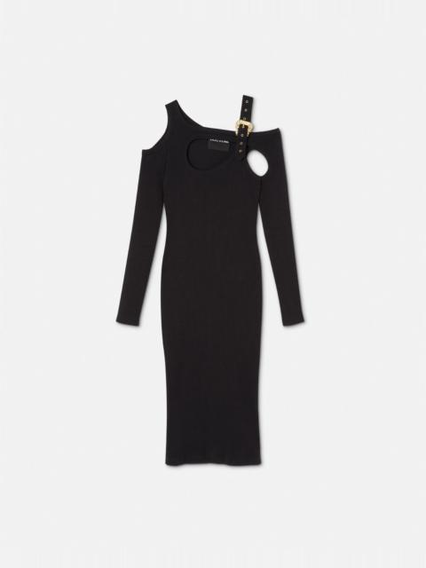 Baroque Buckle Cutout Midi Dress