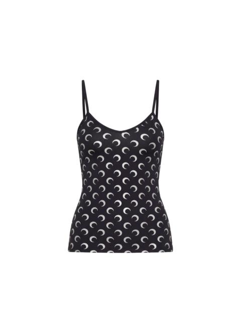 MOON FOIL PRINTED JERSEY STRAPS TOP
