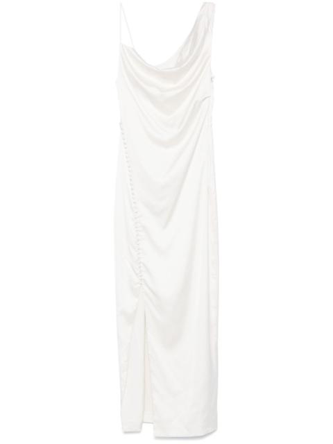 draped satin dress