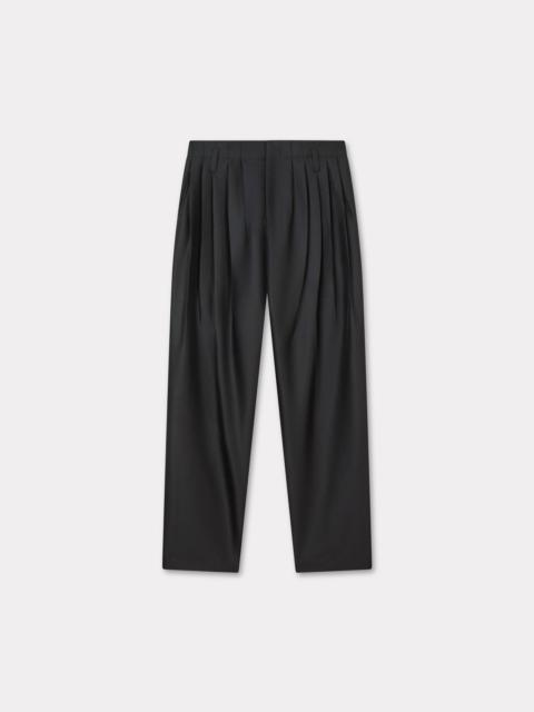 Tailored plaited pants in virgin wool and silk