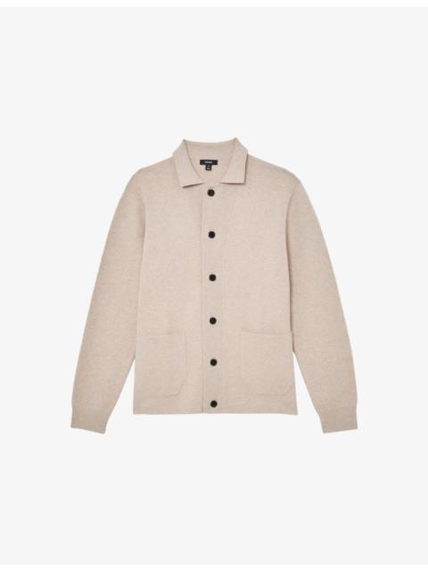 Collared Button-Through Knitted Cardigan