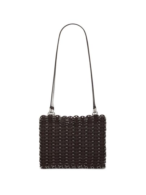 Reversible Leather and Steel Shoulder Bag brown