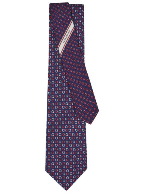 Silk Tie with Gancini Print