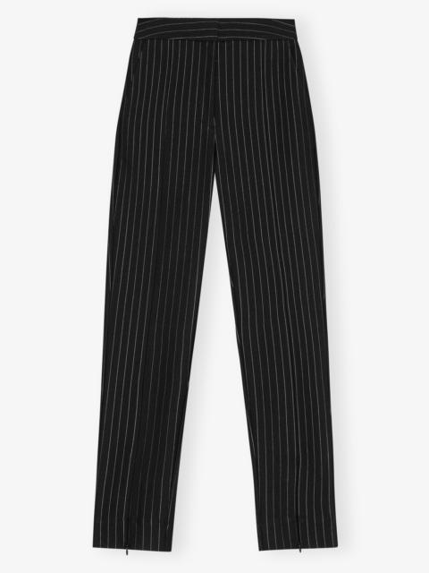 BLACK STRIPE MID WAIST PANTS