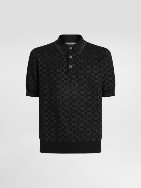 Micro-dot stitch polo shirt