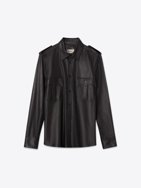 LEATHER SHIRT 04  BLACK