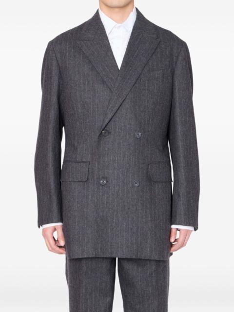 pinstripe double-breasted blazer