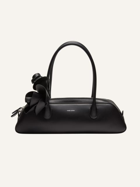 Brigitte trapeze bag in black leather and silver