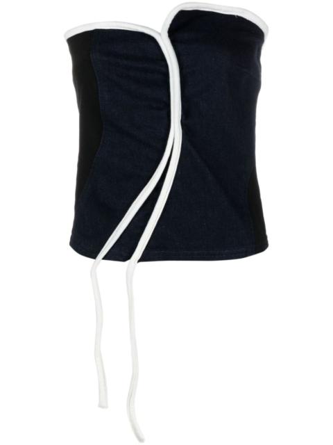 Triple panelled denim corset