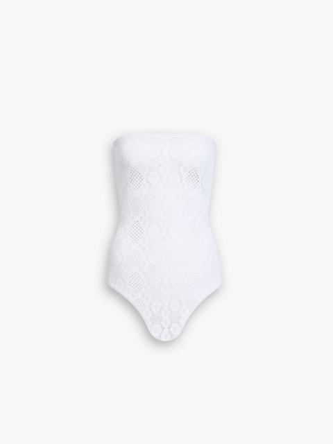 PYTHON LACE KNIT BUSTIER BODYSUIT