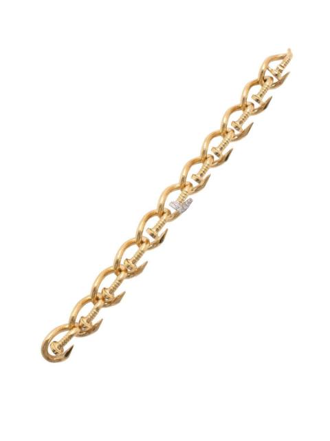 Diamond Hammered Bent Nail Link Bracelet