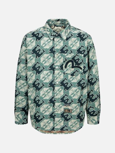 ALLOVER KAMON AND LOGO JACQUARD REGULAR FIT TAPESTRY JACKET