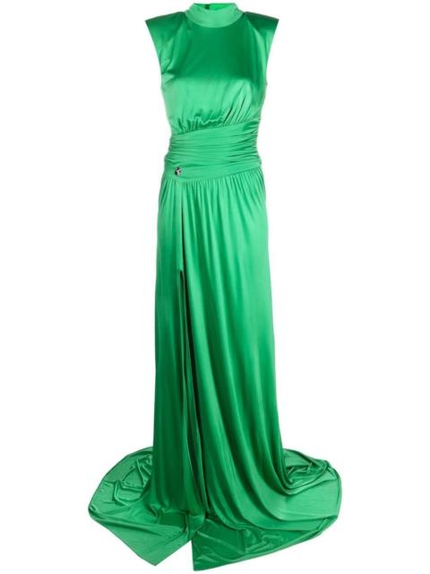 ruched-detail satin gown