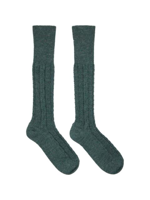 Green & Gray Bootleg Socks