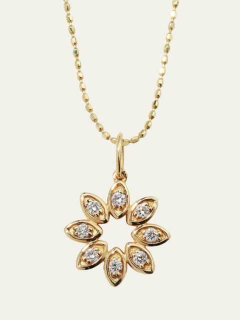14k Diamond Marquise Flower Necklace