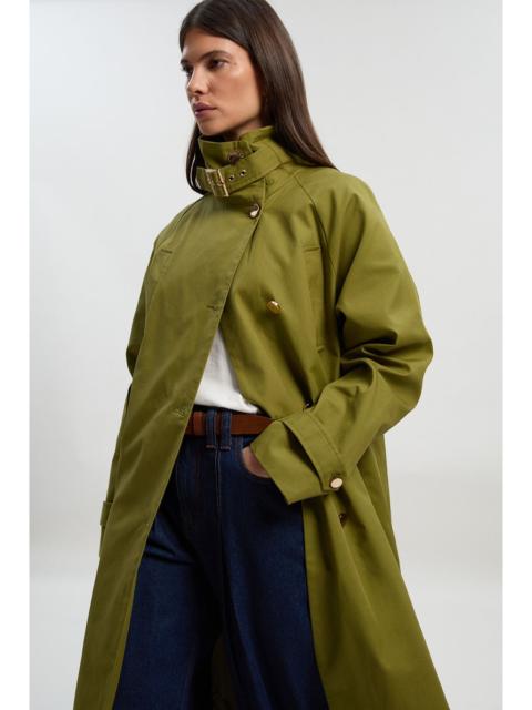 Funnel Neck Trench Coat