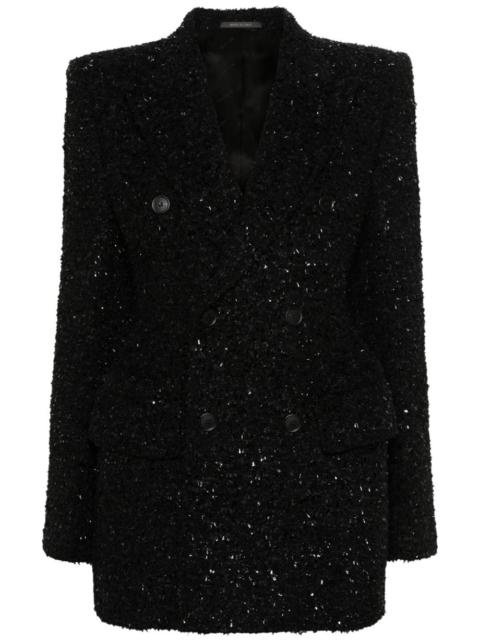double-breasted bouclÃ© blazer