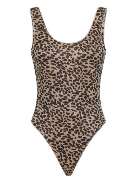 leopard-print swimsuit