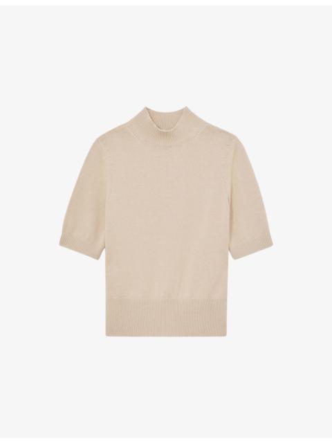 Aria Funnel-Neck Cotton and Wool-Blend Jumper