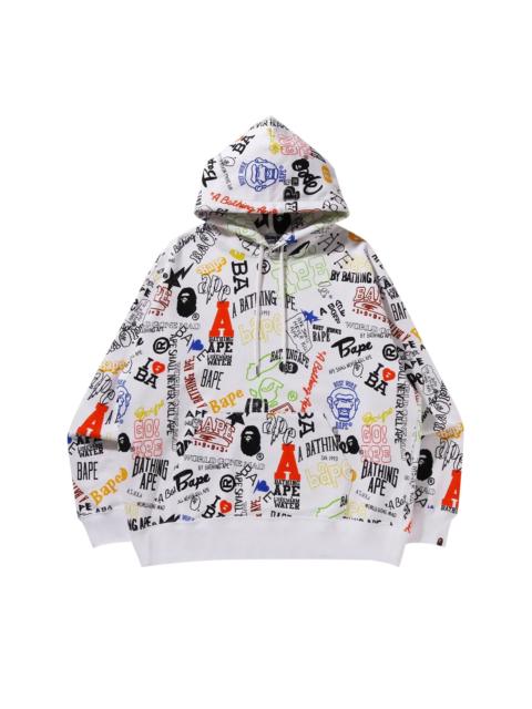 BAPE Hand Draw Pullover Hoodie 'White'