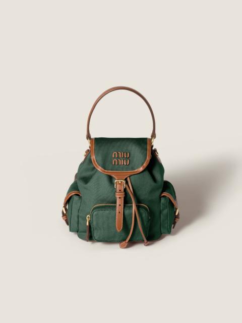 Canvas and leather backpack