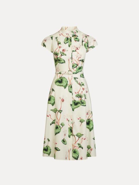 CHINÉ CYCLAMEN COTTON POPLIN CAP SLEEVE DRESS