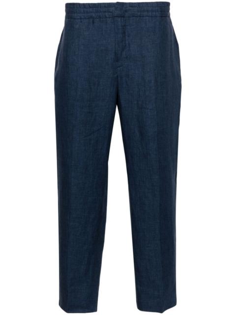 linen straight-leg trousers
